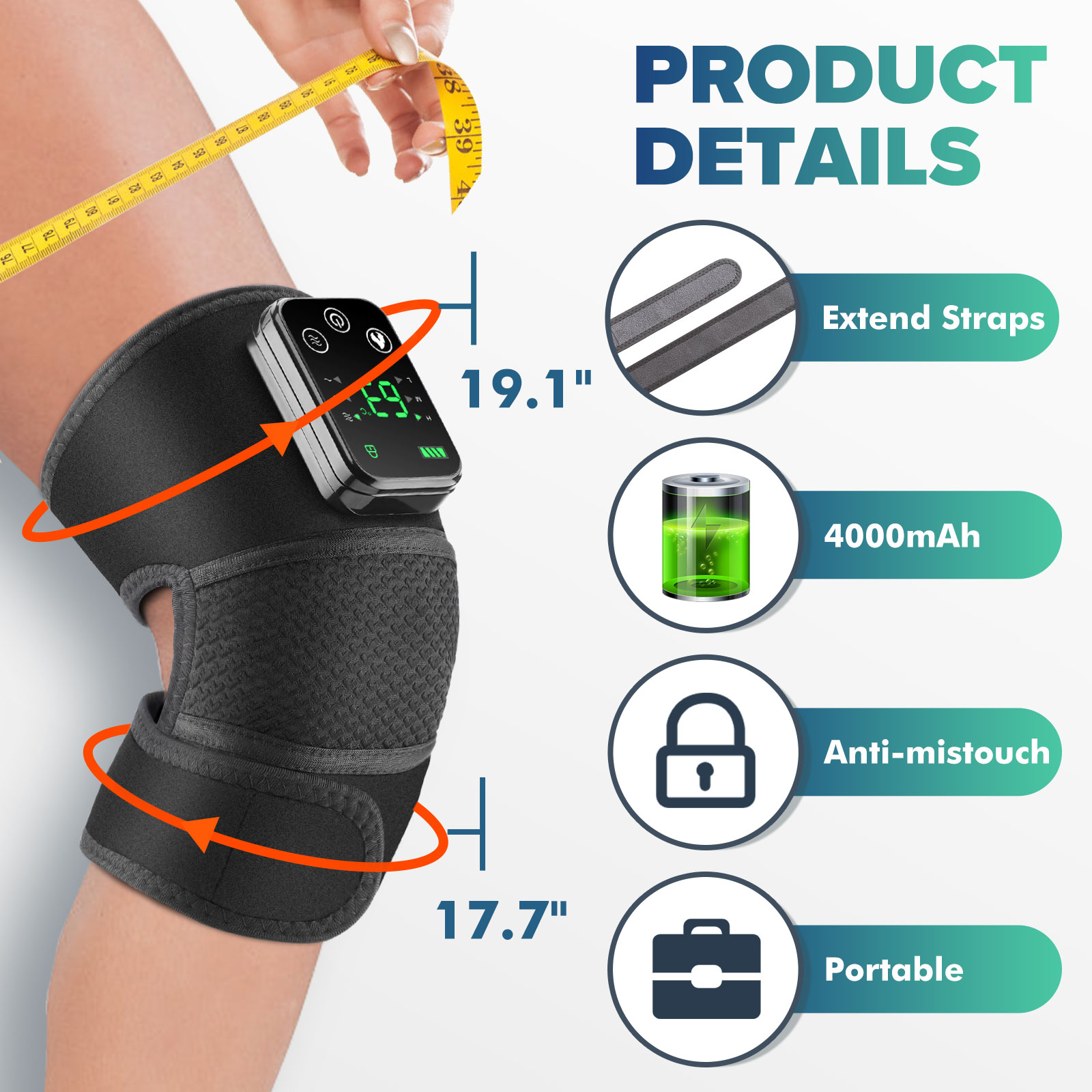 Knee Support Brace - Masajeador Térmico para Rodilla 3 en
